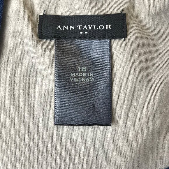 Ann Taylor Sleeveless Color block Sheath Dress Size 18 Blue Yellow White Career - Picture 10 of 14